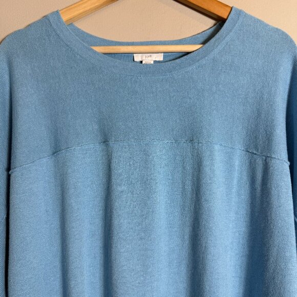J. Jill Linen 3/4 Sleeve Sweater Pullover Women's Medium Blue Coastal Casual - Picture 5 of 11
